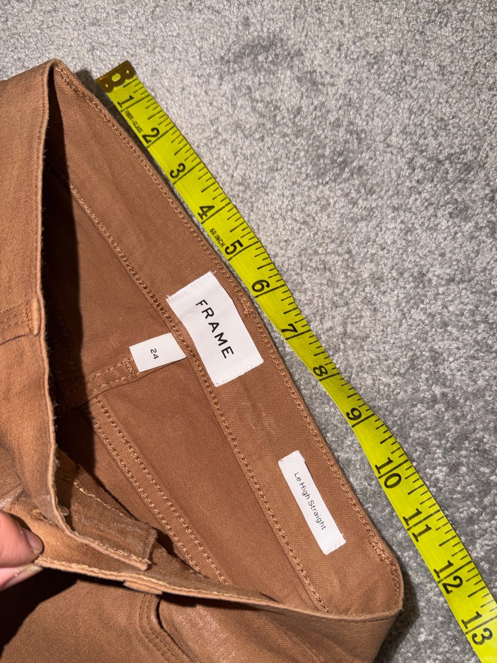 Frame Le High brown latte straight jeans 24 warm earthy‎ minimalism neutral - Picture 5 of 14